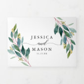 Garden Grüntöne Hochzeit dreifarbige Einladungen (Cover)
