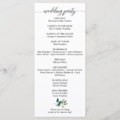 Garden Grüntöne Hochzeitsprogramme Programm (Rückseite)