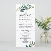 Garden Grüntöne Hochzeitsprogramme Programm (Stehend Vorderseite)