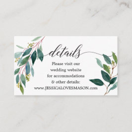 Garden-Grüntöne Hochzeitstichtag Website Beipackka Begleitkarte