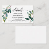 Garden-Grüntöne Hochzeitstichtag Website Beipackka Begleitkarte (Vorne/Hinten)