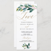 Garden Grüntöne Wedding Program - Liebe Programm (Vorne/Hinten)