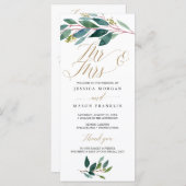 Garden Grüntöne Wedding Program - Mr & Mrs. Programm (Vorne/Hinten)