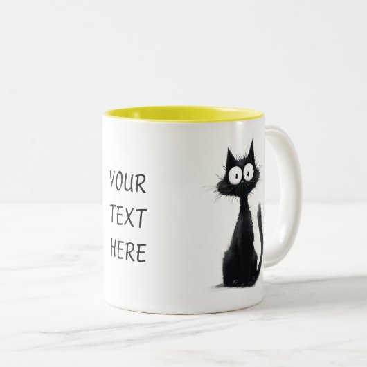Garden Guardian – Black Cat Mug Zweifarbige Tasse (VorderseiteRechts)