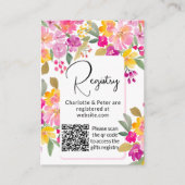 Garden hell blühende Aquarellschrift qr Begleitkarte (Vorderseite)