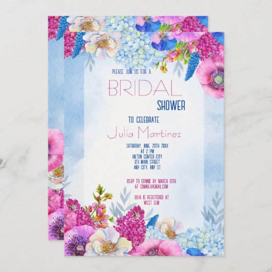 Garden Hell Blumendusche Einladung (Vorne/Hinten)