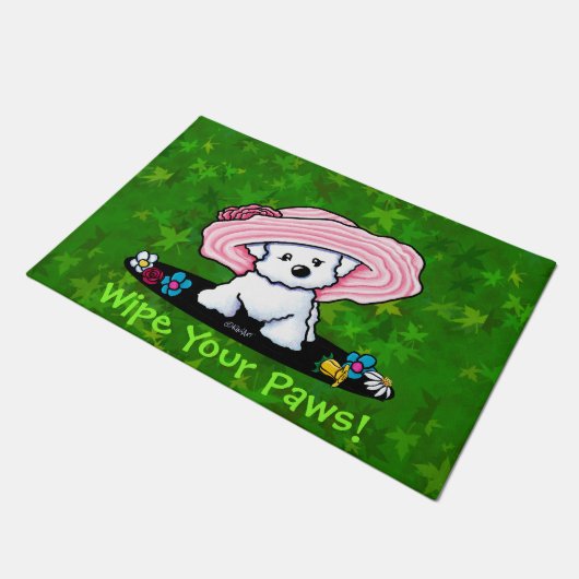 Garden Helper Bichon Frise Doormat Fußmatte (Schrägansicht)