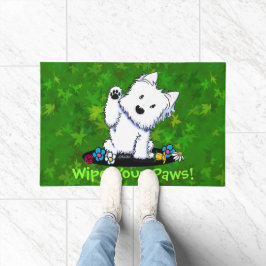 Garden Helper Waving Westie Doormat Fußmatte