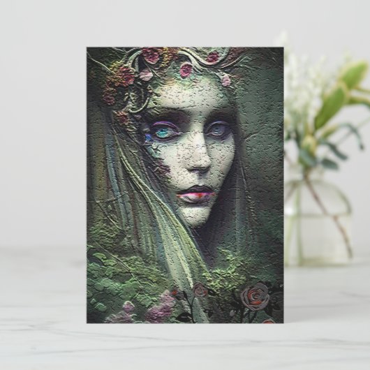 Garden Hexe Halloween-Party Einladung (Stehend Vorderseite)