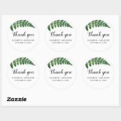 Garden Hochzeit Gefallen danken Ihnen. Waldgrüne F Runder Aufkleber (Blatt)