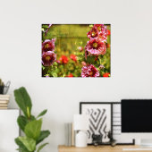 Garden Hollyhock Floral Joy Poster (Heimbüro)