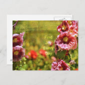 Garden Hollyhock Floral Joy Postkarte (Vorne/Hinten)