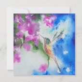 Garden Hummingbird Elegante Hochzeiten Einladungen (Rückseite)