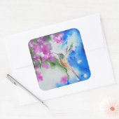 Garden Hummingbird Floral Wedding Stickers (Umschlag)