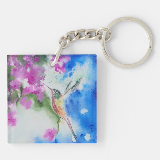 Garden Hummingbird Schlüsselanhänger Geschenk (Rückseite)