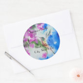 Garden Hummingbird Wedding Address Labels Runder Aufkleber (Umschlag)