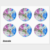 Garden Hummingbird Wedding Address Labels Runder Aufkleber (Blatt)