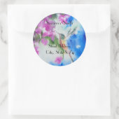 Garden Hummingbird Wedding Address Labels Runder Aufkleber (Tasche)