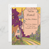 Garden Hütte Neue Adresse Postkarte (Vorne/Hinten)