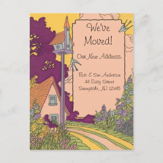 Garden Hütte Neue Adresse Postkarte (Vorderseite)