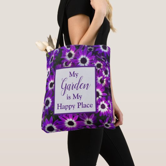 Garden in My Happy Place Bright Lila Blume Tasche (Von Nahem)