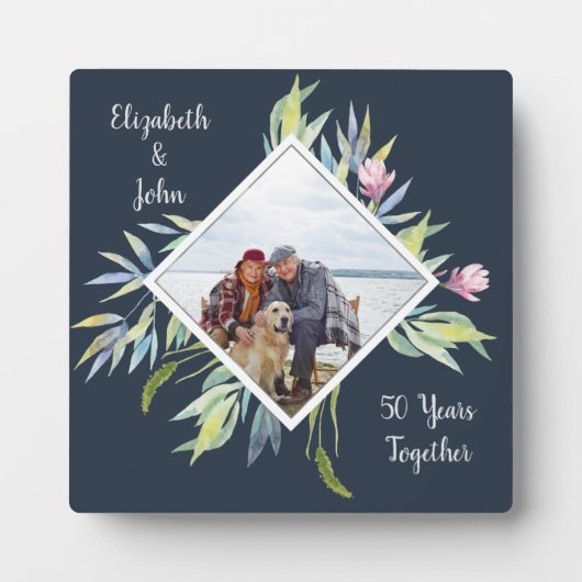 Garden in the Riviera Foto Custom Text Fotoplatte (Vorderseite)