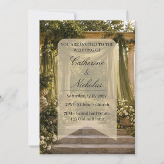 Garden inspired wedding invitation einladung