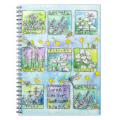 Garden Journal Basil Pflanze Dragonfly Bees Herb Notizblock (Vorderseite)