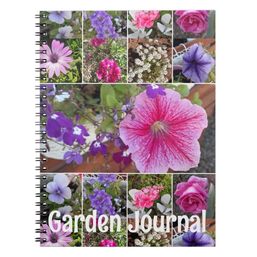 Garden Journal Pink Petunia Hübsch Frühlingsblumen Notizblock (Vorderseite)