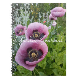 Garden Journal Poppy Floral Pink Lila Notebook Notizblock