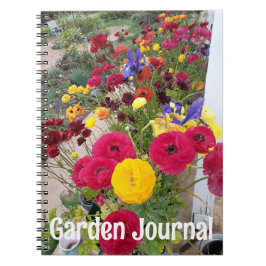 Garden Journal Rannunculus Red Spring Flowers Notizblock
