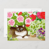 Garden Jungle Tiger Cat Postcard Postkarte (Vorne/Hinten)