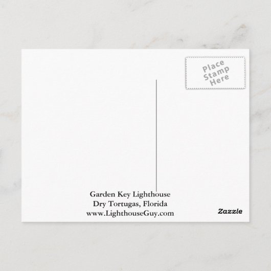 Garden Key Lighthouse, Dry Tortugas, FL Postkarte (Rückseite)