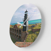 Garden Key Lighthouse, Dry Tortugas Florida Große Wanduhr (Winkel)