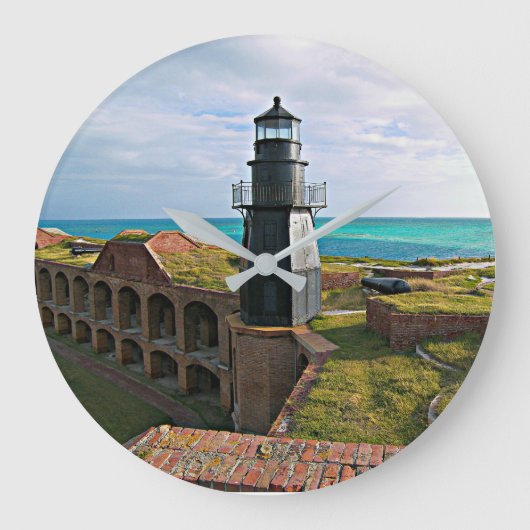 Garden Key Lighthouse, Dry Tortugas Florida Große Wanduhr (Vorderseite)