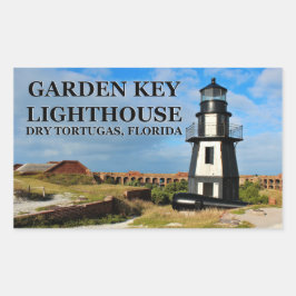 Garden Key Lighthouse, Dry Tortugas Florida Rechteckiger Aufkleber