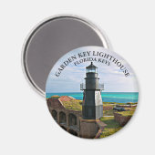 Garden Key Lighthouse, FL Round Magnet (Vorderseite/Rückseite)