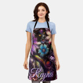 Garden Kitty Cat Floral Abstract Personalized Schürze (Getragen)