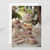 Garden Lace Afternoon Tea | Elegant Tea Einladung (Vorne/Hinten)