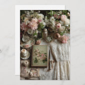 Garden Lace Afternoon Tea | Floral Charm Einladung (Vorne/Hinten)