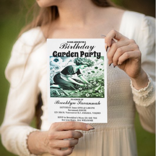 Garden Lady's Afternoon Garden Party Einladung Postkarte