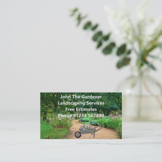 Garden Landscaping Business Card Visitenkarte (Stehend Vorderseite)