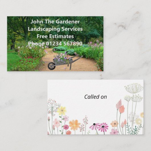 Garden Landscaping Business Card Visitenkarte (Vorne/Hinten)