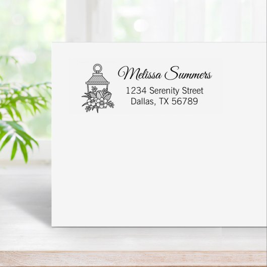 Garden Lantern Blume Adresse 3 Gummistempel