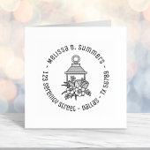 Garden Lantern Blume Round Address 4 Permastempel