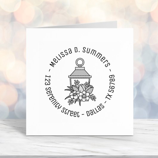 Garden Lantern Blume Round Address 4 Permastempel