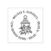 Garden Lantern Blume Runde Adresse 2 Gummistempel (Prägung)