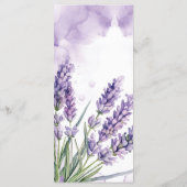 Garden Lavender Wedding Custom Menükarte (Rückseite)