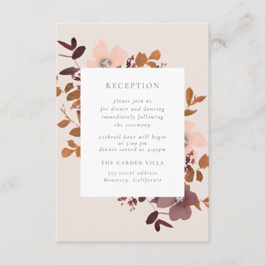 Garden Liebe Empfang Beilage Karte (Vorderseite)