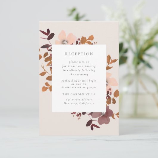 Garden Liebe Empfang Beilage Karte (Stehend Vorderseite)